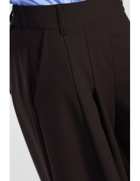 Calças Palazzo Amplas com Pregas Frontais Dixie