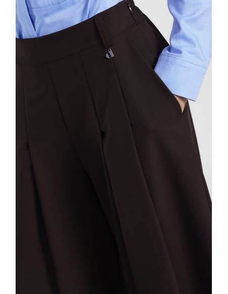 Calças Palazzo Largas Com Pregas Frontais Dixie