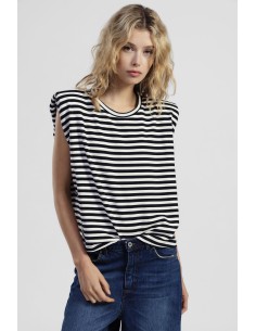 Sweatshirt Às Riscas Gola Redonda Sem Capuz Dixie