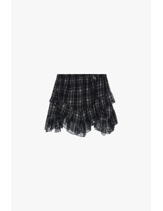 Saia Curta Xadrez com Folhos Assimétricos Dixie 2