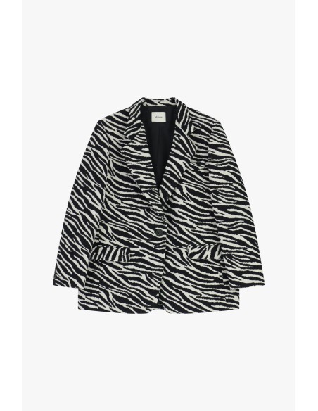 Blazer com padrão de zebra e bolsos aplicados Dixie