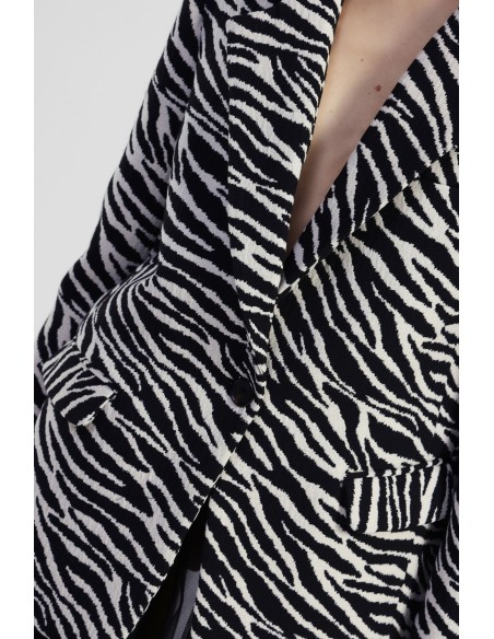 Blazer com Padrão Zebrado e Bolsos Aplicados Dixie