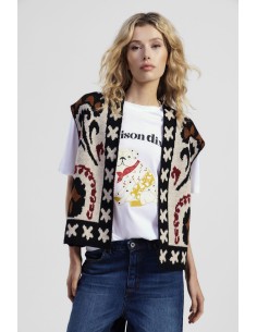 Colete sem Mangas com Motivo Jacquard Floral Dixie