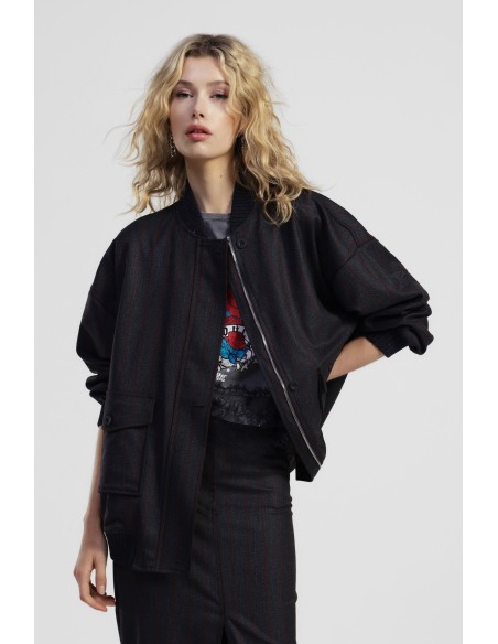 Bomber com bolsos frontais e punhos canelados Dixie