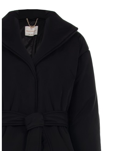 Casaco acolchoado longo estilo roupão com cinto coordenado Rinascimento