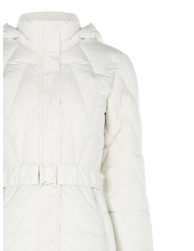 Casaco Acolchoado Curto Cintado Com Cinto Elástico Coordenado E Capuz Removível Rinascimento