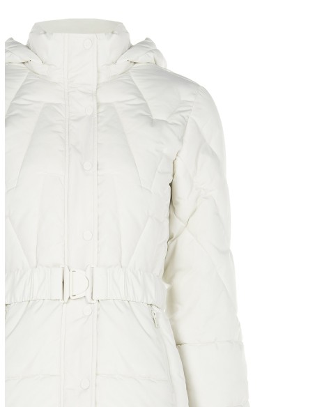 Casaco Acolchoado Curto Cintado Com Cinto Elástico Coordenado E Capuz Removível Rinascimento