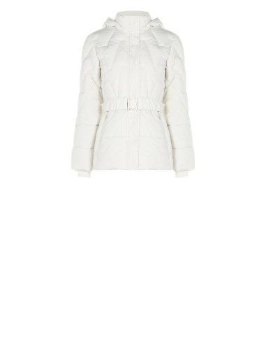 Casaco curto acolchoado acinturado com cintura elástica coordenada e capuz removível Rinascimento