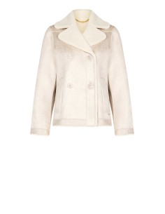 Casaco Curto Simil Pele de Carneiro Efeito Rachado Rinascimento