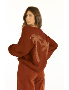 Camisola Decote em V Palmeiras Strass Kontatto 2