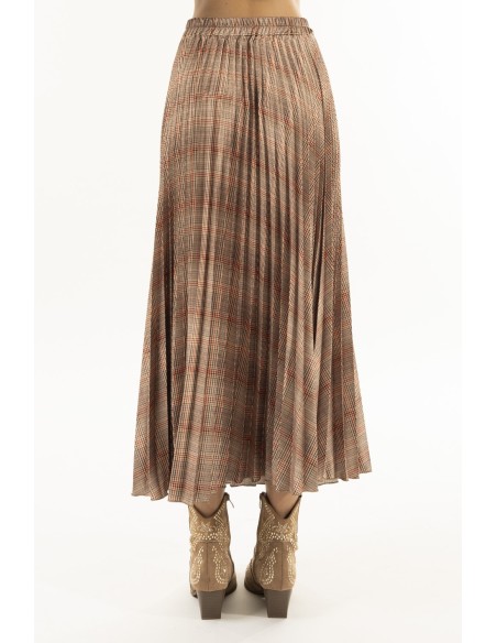 Saia longuete plissada estampada Kontatto