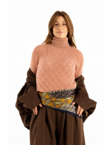 Camisola de gola alta com ponto aberto Kontatto