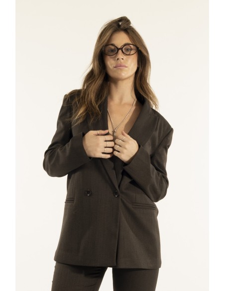 Blazer Oversize de Abotoamento Duplo Kontatto