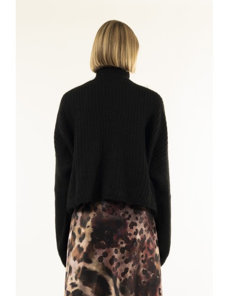 Camisola de gola alta em ponto pannocchia Kontatto