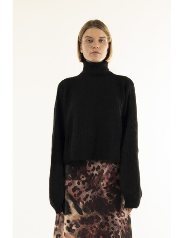 Camisola de gola alta em ponto pipoca Kontatto