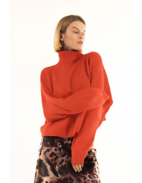 Camisola de gola alta em ponto pannocchia Kontatto