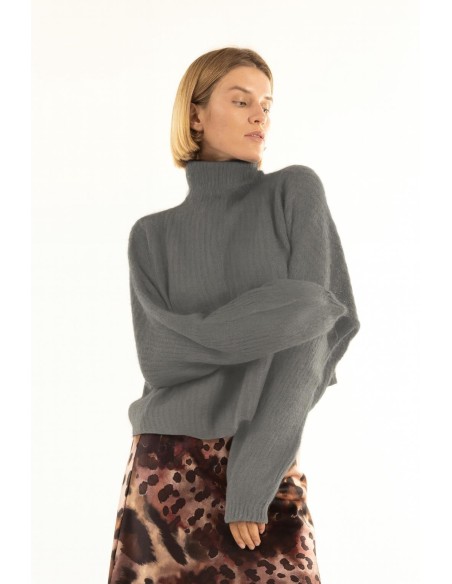 Camisola de gola alta em ponto pannocchia Kontatto