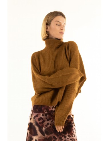 Camisola de gola alta em ponto pipoca Kontatto