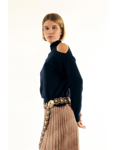 Camisola de gola alta com recorte no ombro Kontatto