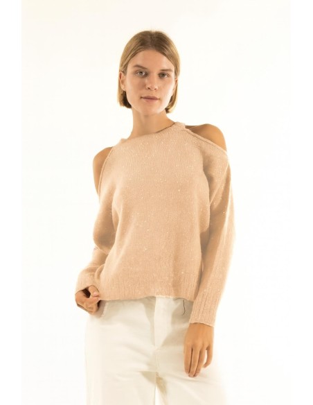 Gola redonda, ombros com recortes Kontatto