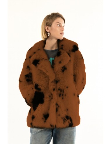 Casaco de pele oversize padrão vaca Kontatto