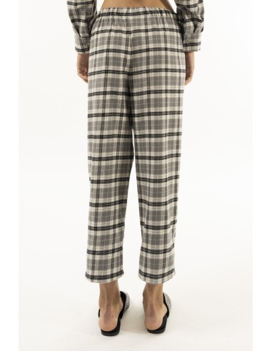 Calças carrot com elástico xadrez Kontatto