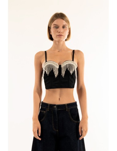 Bustier Decote Coração Franjas Kontatto