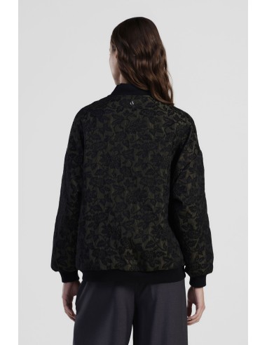 Bomber com estampa floral e acabamento canelado Dixie