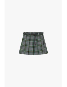 Saia curta plissada com padrão tartan e cintura alta Dixie 2