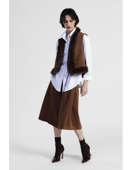 Calças palazzo amplas com pregas e bolsos laterais Dixie