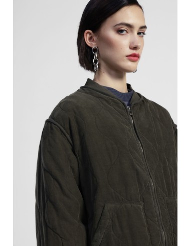 Casaco Acolchoado com Fecho de Correr e Bolsos Aplicados Dixie