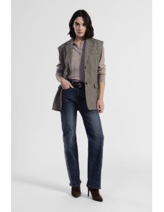 Jeans de perna larga com aplicações decorativas Dixie