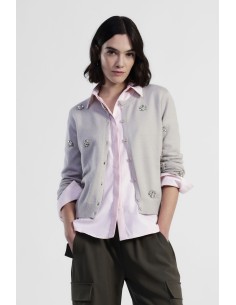 Cardigan com detalhes florais Dixie