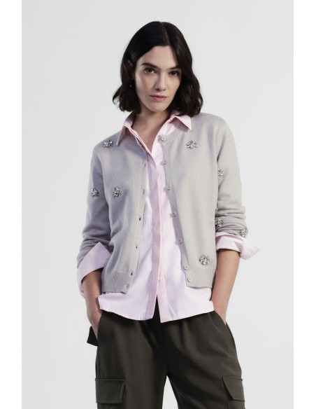 Cardigan com detalhes florais Dixie