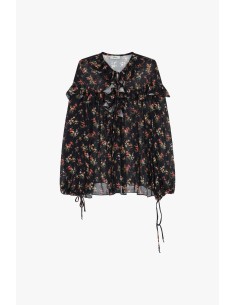 Blusa ampla com estampado floral e folhos Dixie 2