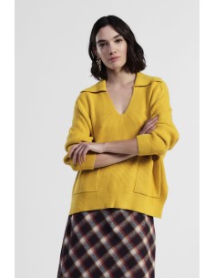 Camisola com Bolsos e Gola Larga Dixie