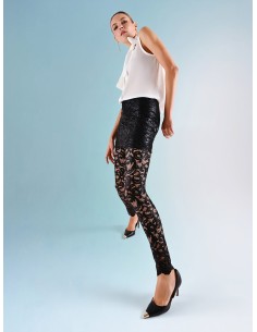 Conjunto de Saia e Leggings Separáveis em Renda Revestida Rinascimento