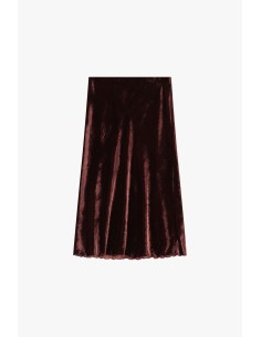 Saia Midi Evasê com Acabamento Brilhante Dixie