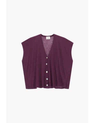 Colete com decote em V e botões frontais Dixie