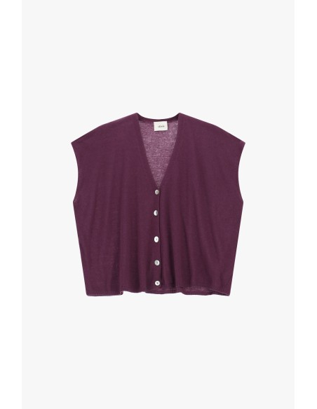 Colete com decote em V e botões frontais Dixie