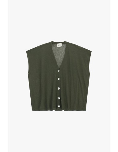 Colete com decote em V e botões frontais Dixie