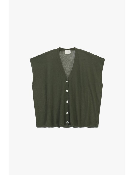 Colete com decote em V e botões frontais Dixie