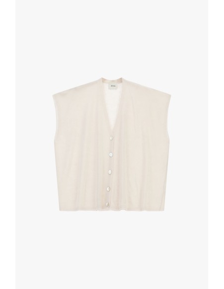 Colete com decote em V e botões frontais Dixie