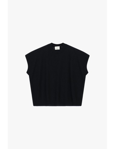 Top sem mangas de corte suave e decote redondo Dixie