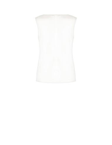 Top em cetim fluido com detalhe de joia no decote Rinascimento