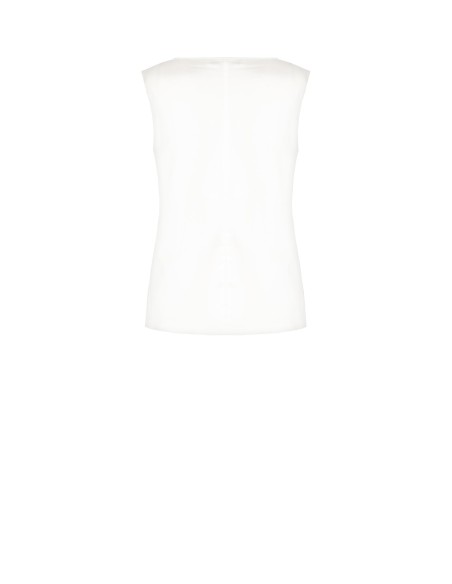 Top em cetim fluido com detalhe de joia no decote Rinascimento