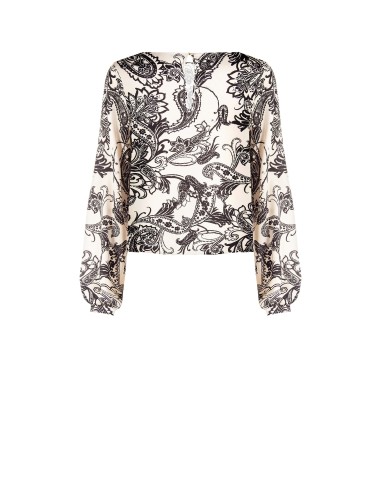 Blusa Ampla em Cetim Motivo Barroco Rinascimento