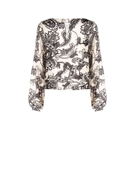 Blusa Ampla em Cetim Motivo Barroco Rinascimento