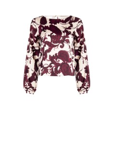 Blusa ampla em cetim com motivo barroco Rinascimento 2