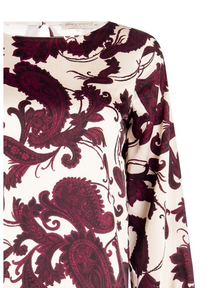 Blusa Ampla Em Cetim Motivo Barroco Rinascimento